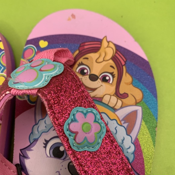 NWT Nickelodeon PAW PATROL Pink Flip Flops Sandals w/Strap Toddler Girls 9/10 - Picture 4 of 9
